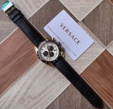Versace V-Ray Chronograph White Dial Black Leather Strap Watch for Men - VDB040014 Authentic Buy Shop Now