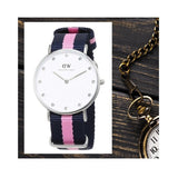 Daniel Wellington Classy Winchester White Dial Two Tone NATO Strap Watch For Women - DW00100081 Authentic Buy Shop Now