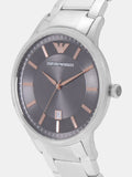Emporio Armani Renato Quartz Grey Dial Silver Steel Strap Watch For Men - AR2514 Authentic Buy Shop Now