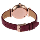 Emporio Armani Gianni T Bar Crystals Maroon Dial Maroon Leather Strap Watch for Women - AR11487 Authentic Buy Shop Now
