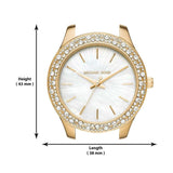 Michael Kors Liliane Mother of Pearl White Dial Gold Steel Strap Watch For Women - MK4555 Authentic Buy Shop Now