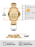 Michael Kors Wren Chronograph Gold Dial Gold Steel Strap Watch for Women - MK6952 Authentic Buy Shop Now