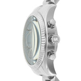 Michael Kors Lexington Chronograph Blue Dial Silver Steel Strap Watch For Women - MK7215 Authentic Buy Shop Now