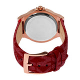 Michael Kors Lennox Three Hand Silver Dial Red Leather Strap Watch For Women - MK7308 Authentic Buy Shop Now