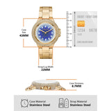 Michael Kors Camille Analog Blue Dial Gold Steel Strap Watch For Women - MK7341 Authentic Buy Shop Now