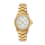 Michael Kors Everest Three-Hand Mother of Pearl White Dial Gold Steel Strap Watch For Women - MK7363 Authentic Buy Shop Now