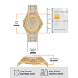 Michael Kors Raquel Three Hand Crystals Gold Dial Gold Steel Strap Watch For Women - MK7398 Authentic Buy Shop Now