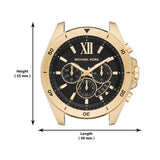 Michael Kors Brecken Chronograph Black Dial Brown Leather Strap Watch For Men - MK8849 Authentic Buy Shop Now
