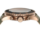 Michael Kors Everest Analog Black Dial Green Leather Strap Watch For Men - MK9090 Authentic Buy Shop Now