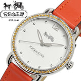 Coach Delancey White Dial Orange Leather Strap Watch for Women - 14502880 Authentic Buy Shop Now