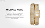 Michael Kors Emery Analog Crystals White Dial Gold Steel Strap Watch for Women - MK4835 Authentic Buy Shop Now