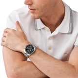 Michael Kors Brecken Chronograph Black Dial Black Leather Strap Watch For Men - MK8850 Authentic Buy Shop Now