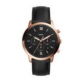 Fossil Neutra Chronograph Black Dial Black Leather Strap Watch for Men - FS5381 Authentic Buy Shop Now