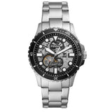 Fossil FB-01 Automatic Skeleton Black Dial Silver Steel Strap Watch for Men - ME3190 Authentic Buy Shop Now