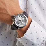 Tissot PRC 200 Chronograph Silver Dial Brown Leather Strap Watch For Men - T055.417.16.037.00 Authentic Buy Shop Now