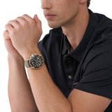 Michael Kors Everest Analog Black Dial Green Leather Strap Watch For Men - MK9090 Authentic Buy Shop Now