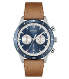 Hugo Boss Santiago Blue Dial Brown Leather Strap Watch for Men - 1513860 Authentic Buy Shop Now
