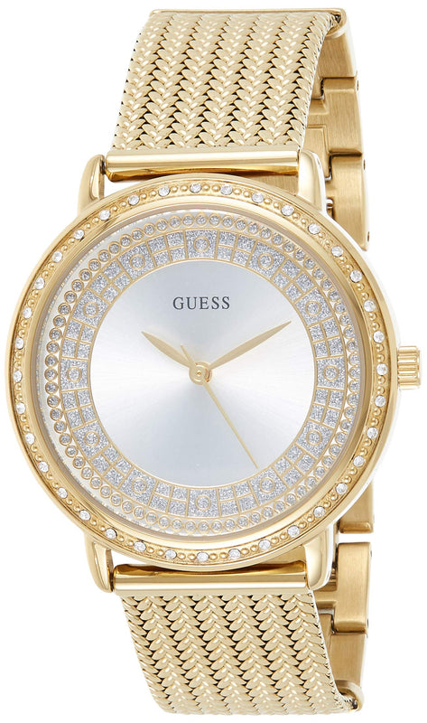 Guess Willow Two Tine Dial Gold Mesh Bracelet Watch For Women - W0836L3 Authentic Buy Shop Now