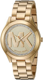 Michael Kors Slim Runway Gold Dial Gold Steel Strap Watch for Women - MK3477 Authentic Buy Shop Now