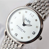 Coach Delancey Slim Silver Dial Silver Steel Strap Watch for Women - 14502781 Authentic Buy Shop Now