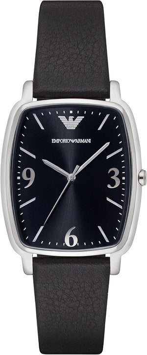 Emporio Armani Epsilon Quartz Black Dial Black Leather Strap Watch For Men - AR2490 Authentic Buy Shop Now