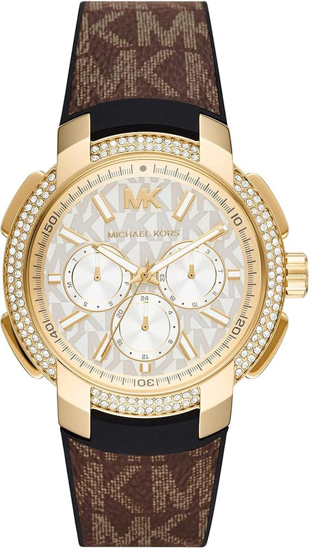 Michael Kors Sidney Multifunction White Dial Brown Leather Strap Watch For Women - MK6948 Authentic Buy Shop Now