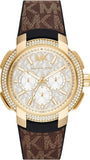 Michael Kors Sidney Multifunction White Dial Brown Leather Strap Watch For Women - MK6948 Authentic Buy Shop Now