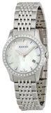 Gucci G Timeless Diamonds Mother of Pearl Dial Silver Steel Strap Watch For Women - YA126506 Authentic Buy Shop Now