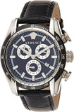 Versace V Ray Chronograph Quartz Black Dial Black Leather Strap Watch For Men - VE2I00121 Authentic Buy Shop Now