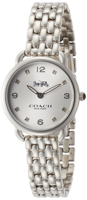 Coach Delancey Slim Silver Dial Silver Steel Strap Watch for Women - 14502781 Authentic Buy Shop Now