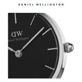 Daniel Wellington Petite Sterling Black Dial Brown Leather Strap Watch For Women - DW00100178 Authentic Buy Shop Now