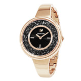 Swarovski Crystalline Pure Black Dial Rose Gold Steel Strap Watch for Women - 5295334 Authentic Buy Shop Now