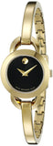 Movado Rondiro 22mm Black Dial Yellow Gold Steel Strap Watch For Women - 0606888 Authentic Buy Shop Now