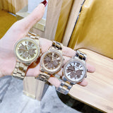 Michael Kors Bryn Pavé Quartz Gold Dial Gold Steel Strap Watch For Women - MK7199 Authentic Buy Shop Now