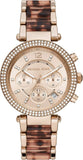 Michael Kors Parker Chronograph Rose Gold Dial Two Tone Steel Strap Watch For Women - MK6832 Authentic Buy Shop Now