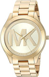 Michael Kors Slim Runway Analog Gold Dial Gold Steel Strap Watch For Women - MK3739 Authentic Buy Shop Now
