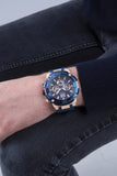 Guess Navigator Chronograph Blue Dial Blue Rubber Strap Watch for Men - GW0264G4 Authentic Buy Shop Now