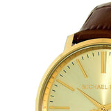 Michael Kors Jaryn Quartz Gold Dial Brown Leather Strap Watch For Women - MK2496 Authentic Buy Shop Now