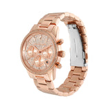 Michael Kors Ritz Chronograph Rose Gold Dial Rose Gold Steel Strap Watch For Women - MK7302 Authentic Buy Shop Now