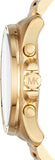 Michael Kors Brecken Chronograph Quartz Black Dial Gold Steel Strap Watch For Men - MK8481 Authentic Buy Shop Now