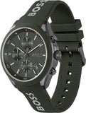 Hugo Boss Velocity Chronograph Green Dial Green Rubber Strap Watch For Men - 1514060 Authentic Buy Shop Now