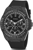 Guess Zeus Multifunction Crystals Black Dial Black Silicone Strap Watch For Men - GW0208G5 Authentic Buy Shop Now