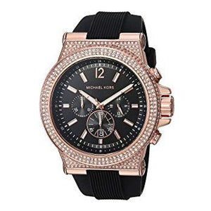 Michael Kors Dylan Chronograph Black Dial Black Rubber Strap Watch For Women - MK8557 Authentic Buy Shop Now