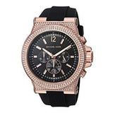 Michael Kors Dylan Chronograph Black Dial Black Rubber Strap Watch For Women - MK8557 Authentic Buy Shop Now