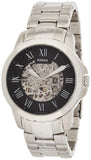 Fossil Grant Automatic Skeleton Black Dial Silver Steel Strap Watch for Men - ME3103 Authentic Buy Shop Now