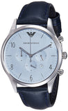 Emporio Armani Chronograph Blue Dial Blue Leather Strap Watch For Men - AR1889 Authentic Buy Shop Now