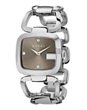 Gucci G Gucci Brown Dial Silver Steel Strap Watch For Women - YA125401 Authentic Buy Shop Now