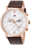 Tommy Hilfiger Evan White Dial Brown Leather Strap Watch for Men - 1710394 Authentic Buy Shop Now