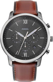 Fossil Neutra Chronograph Grey Dial Brown Leather Strap Watch for Men - FS5512 Authentic Buy Shop Now