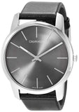 Calvin Klein City Grey Dial Black Leather Strap Watch For Men - K2G21107 Authentic Buy Shop Now